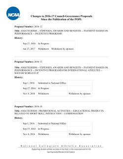 Changes to 2016-17 Council-Governance Proposals Since the