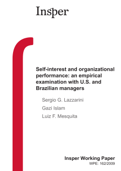 Self-interest and organizational performance: an empirical