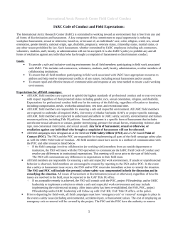 International Arctic Research Center Field Code of Conduct IARC