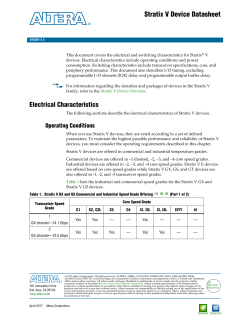 Stratix V Device Datasheet
