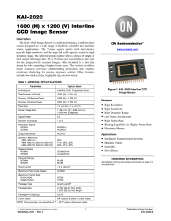 KAI-2020 - 1600 (H) x 1200 (V) Interline CCD Image Sensor