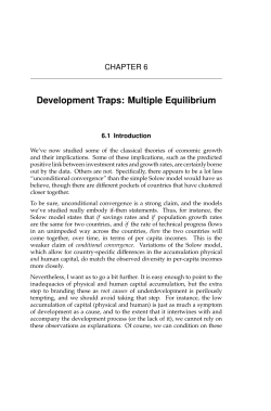 Development Traps: Multiple Equilibrium