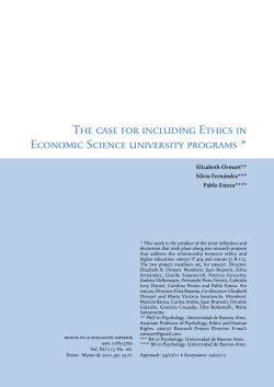 The case for including Ethics in Economic Science university programs