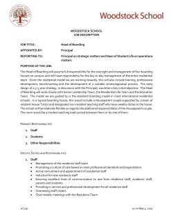 job description - Woodstock School