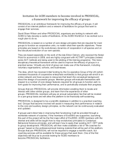 Invitation for ACBS members to become involved in PROSOCIAL, a