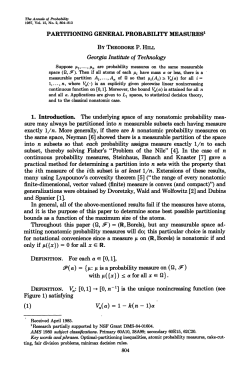 Partitioning General Probability Measures