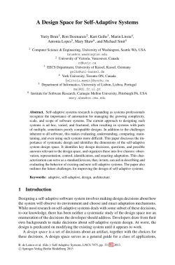 A Design Space for Self-Adaptive Systems