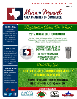 Don`t Play Golf? - Alvin-Manvel Area Chamber of Commerce