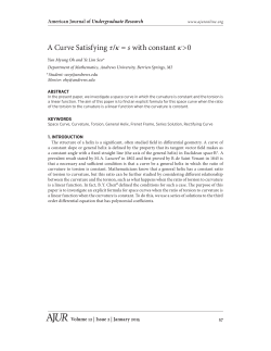 A Curve Satisfying /     = s with constant >0