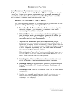 Problems of Practice - Galileo Educational Network