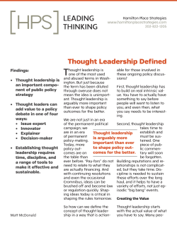 Thought Leadership Defined - Hamilton Place Strategies