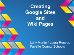 Creating Google Sites and Wiki Pages