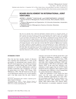 board involvement in international joint ventures
