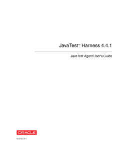 JavaTest Agent User`s Guide