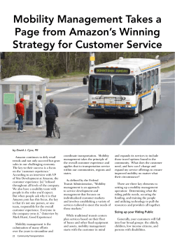 Mobility Management Takes a Page from Amazon`s Winning