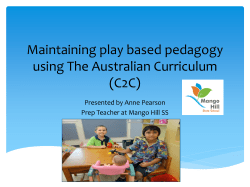 Maintaining play based pedagogy using The Australian Curriculum