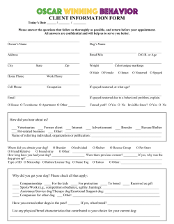 client information form - Oscar Winning Behavior
