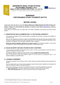 mobilit&agrave; degli studenti per studio - aa 2017/18