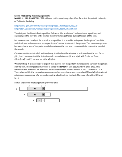 Morris-Pratt string matching algorithm MORRIS (Jr) J.H., PRATT V.R.