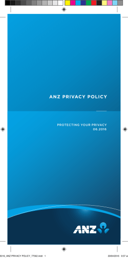 ANZ Privacy Policy (PDF 112kB)