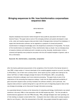 Bringing sequences to life: how bioinformatics