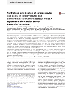 Centralized adjudication of cardiovascular end points in