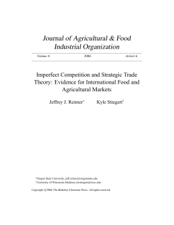 Imperfect Competition and Strategic Trade Theory