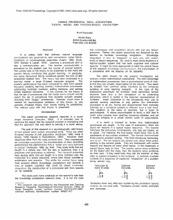 1983 - Human Procedural Skill Acquisition: Theory, Model and