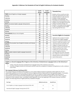 Appendix C: Minimum Test Standards of Proof of English
