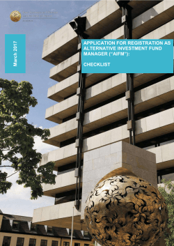 Registered AIFM - Checklist