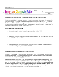 Specific Heat Constants Depend on the State of Matter