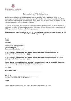 Image Release Form doc - University of Limerick
