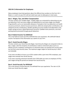 2016 W-2 Information for Employees Box 1
