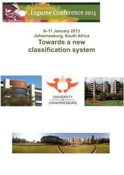 6–11 January 2013 Johannesburg, South Africa Towards a