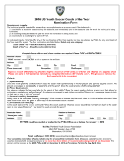 Nomination Form - Portland Youth Soccer Association