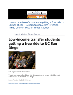 Low-income transfer students getting a free ride to UC San Diego