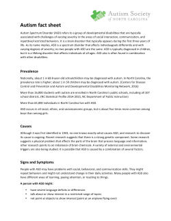 Autism fact sheet - Autism Society of NC