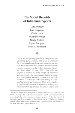 The Social Benefits of Intramural Sports