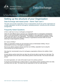 Setting up the structure of your organisation