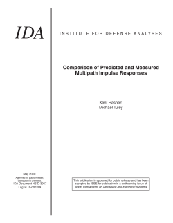 Comparison of Predicted and Measured Multipath Impulse Responses