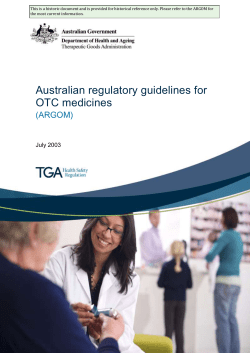 Australian regulatory guidelines for OTC medicines July 2003
