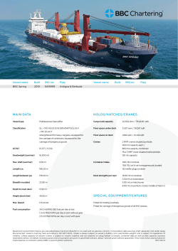 MAIN DATA HOLDS/HATCHES/CRANES SPECIAL EQUIPMENT