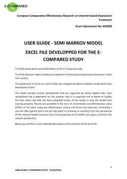 USER GUIDE - How to use the generic Markov - E