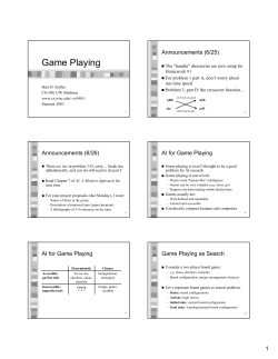 Game Playing - UW Computer Sciences User Pages