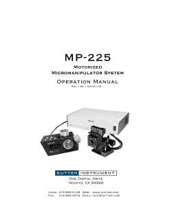 MP-225 Operation Manual