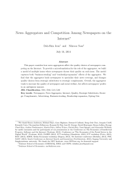 News Aggregators and Competition Among Newspapers on the