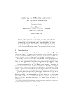 Improving the Official Specification of Java