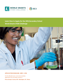 Learn How to Apply for the 2016 Secondary School World