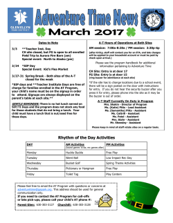 Rhythm of the Day Activities