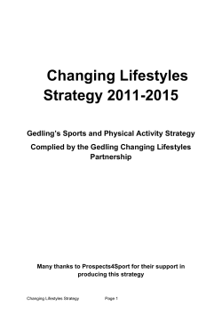 Changing Lifestyles Strategy